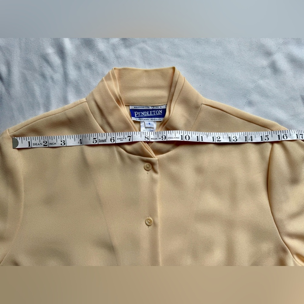Vintage Pendleton Portland Oregon Solid yellow Button Down Blouse Size 8‎ - Picture 12 of 15